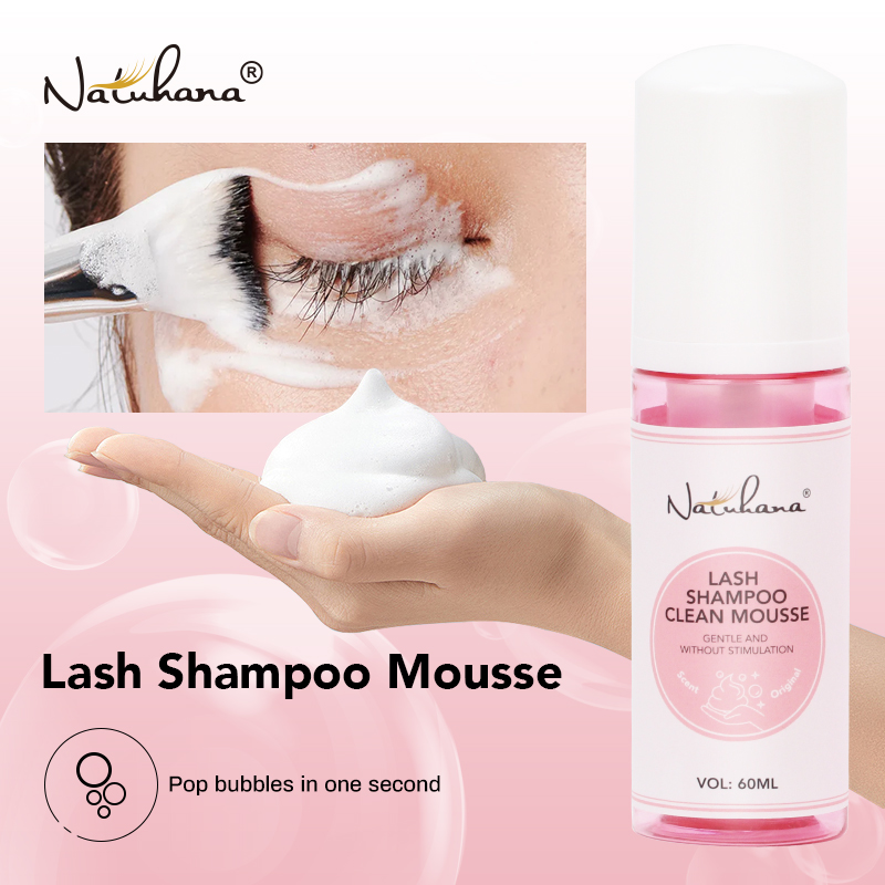Eyelash Extension No 9 - NATUAHANA 60ml Szampon do rzęs w