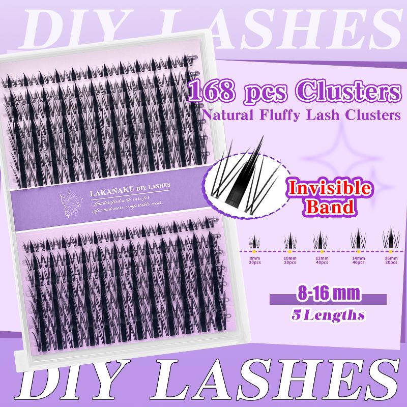 Eyelash Extension Natural - Naturalne rzęsy w kępkach, pojedyncze, puszyste,