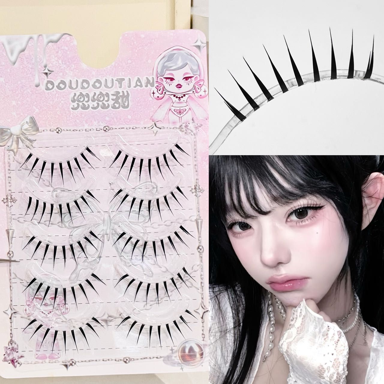 Eyelash Extension Natural - Sztuczne rzęsy Doudoutian Wet Look Spiky