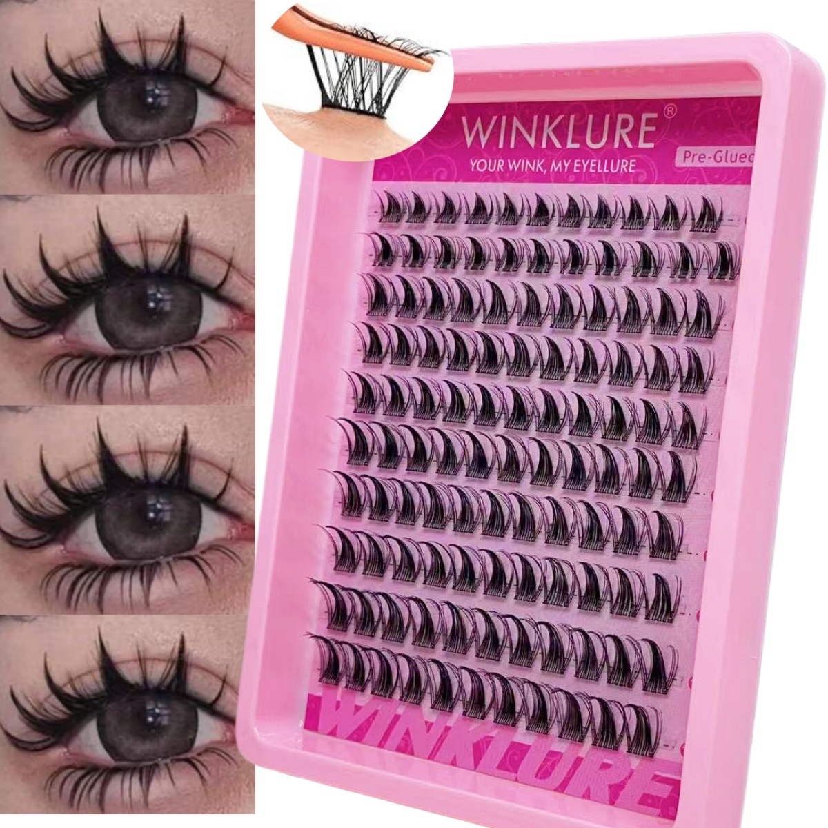 Eyelash Extension Volume Cat Eye - WINKLURE Samoprzylepne kępki sztucznych rzęs bez