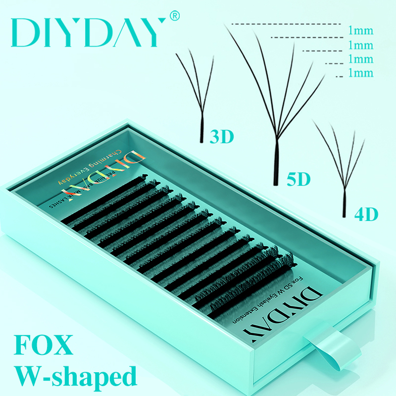 DIYDAY Foxy W-Shaped 3D 4D 5D  – Eyelash Extension Volume Cat Eye recenzja i cena